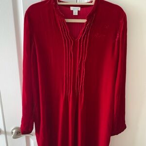 Sundance Deep Red Long Sleeve Dress